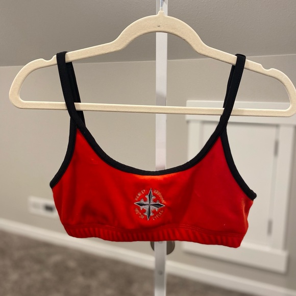 Harley Davidson Logo Vintage Velvet Sports Bra Top - Picture 1 of 10
